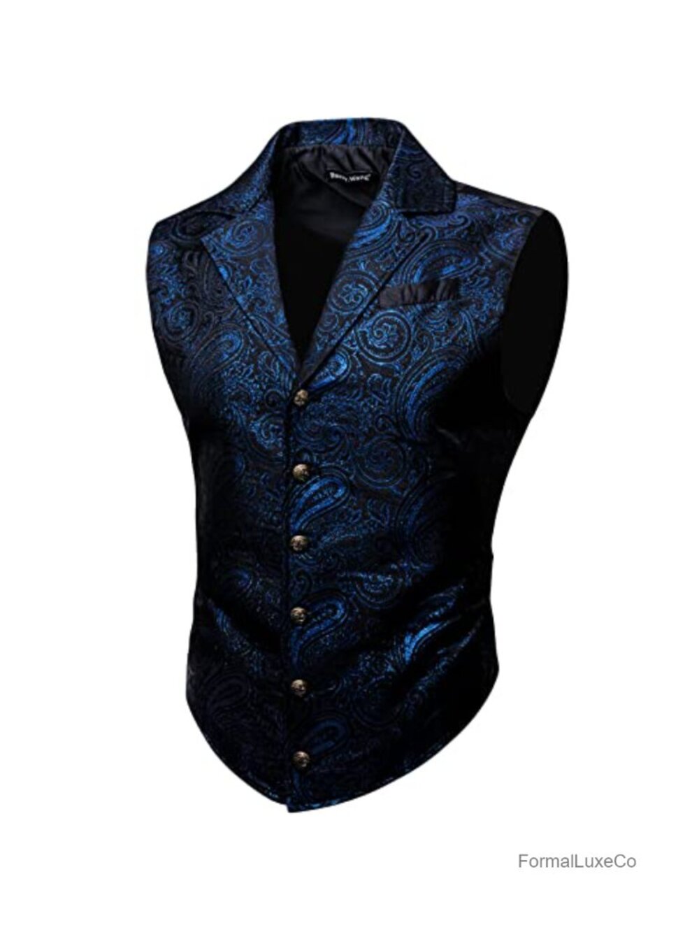 Men's Steampunk Gothic Victorian Vest Waistcoat Paisley Sleeveless Button